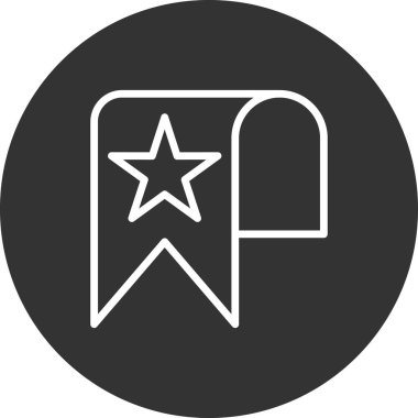 Yıldız simgesi, vektör illüstrasyonlu yer imi