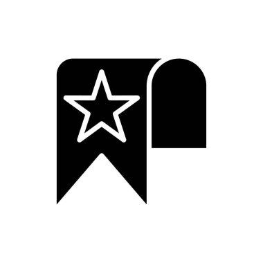 Yıldız simgesi, vektör illüstrasyonlu yer imi