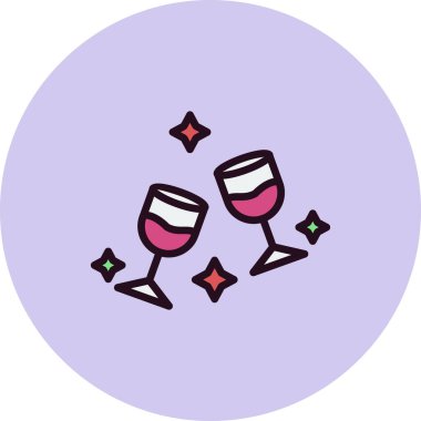 Şampanya bardağı vektör çizim