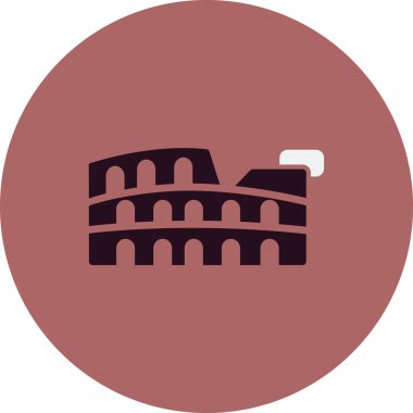 Kolezyum simgesi düz stil. seyahat sembolü çizimi 