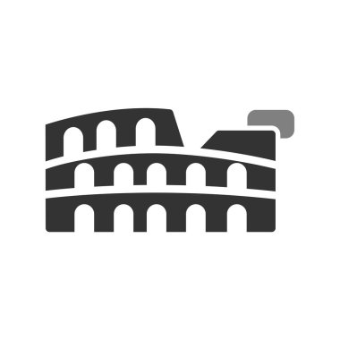 Kolezyum simgesi düz stil. seyahat sembolü çizimi 