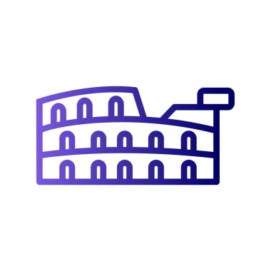 Kolezyum simgesi düz stil. seyahat sembolü çizimi 