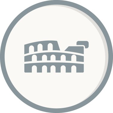 Kolezyum simgesi düz stil. seyahat sembolü çizimi 