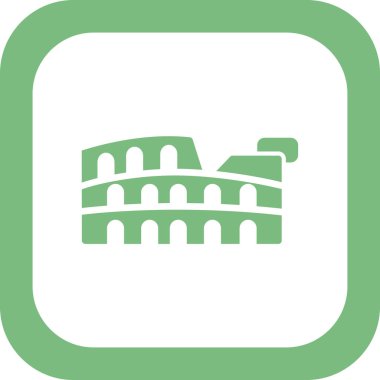 Kolezyum simgesi düz stil. seyahat sembolü çizimi 