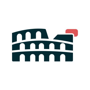 Kolezyum simgesi düz stil. seyahat sembolü çizimi 