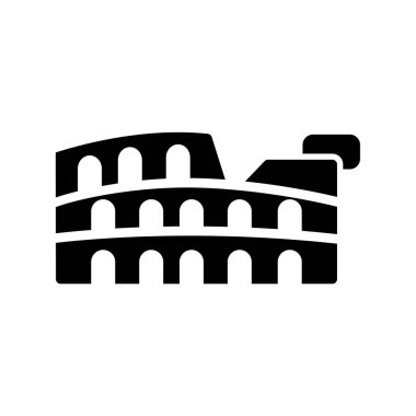 Kolezyum simgesi düz stil. seyahat sembolü çizimi 