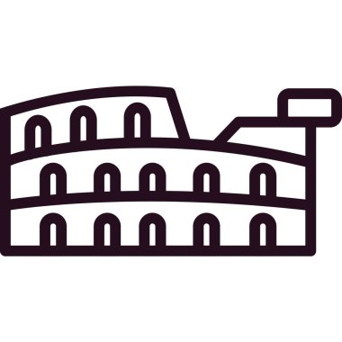 Kolezyum simgesi düz stil. seyahat sembolü çizimi 