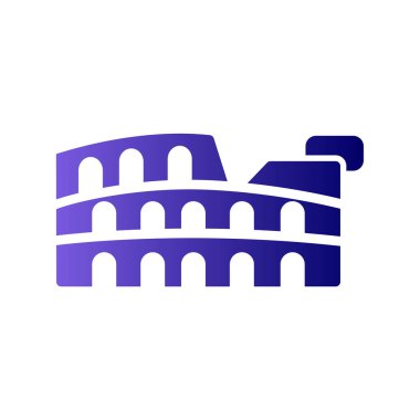 Kolezyum simgesi düz stil. seyahat sembolü çizimi 