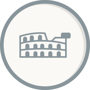 Kolezyum simgesi düz stil. seyahat sembolü çizimi 