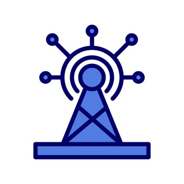 İletişim kulesi simgesi, vektör illüstrasyonu