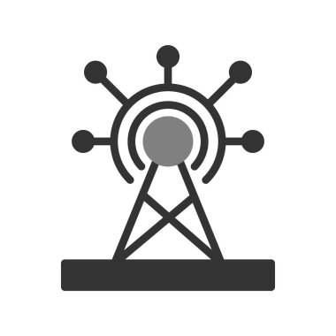 İletişim kulesi simgesi, vektör illüstrasyonu