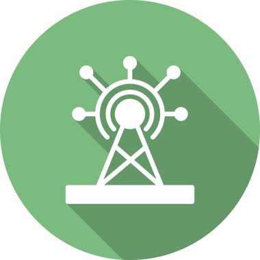 İletişim kulesi simgesi, vektör illüstrasyonu