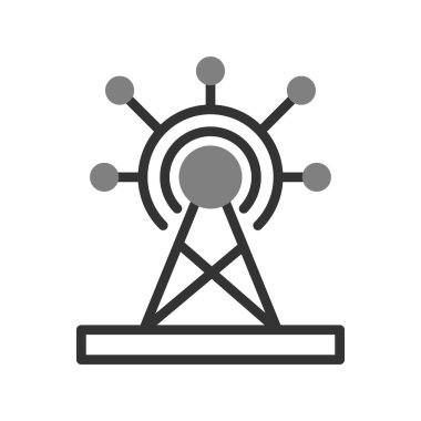 İletişim kulesi simgesi, vektör illüstrasyonu