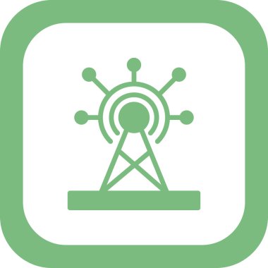 İletişim kulesi simgesi, vektör illüstrasyonu