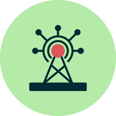 İletişim kulesi simgesi, vektör illüstrasyonu