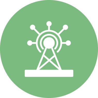 İletişim kulesi simgesi, vektör illüstrasyonu