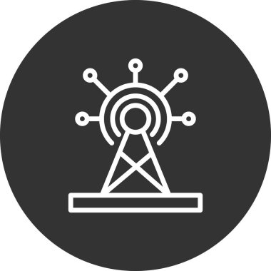 İletişim kulesi simgesi, vektör illüstrasyonu