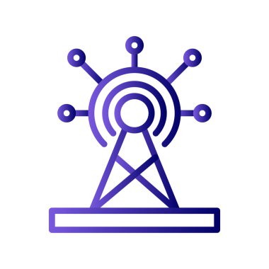 İletişim kulesi simgesi, vektör illüstrasyonu