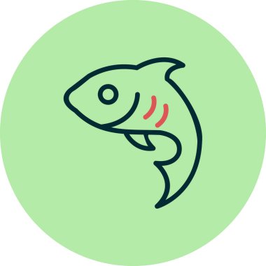 balık simgesi vektör illüstrasyonu