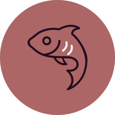 Balık. Web simgesi basit illüstrasyon
