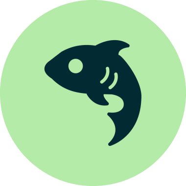 balık simgesi vektör illüstrasyonu