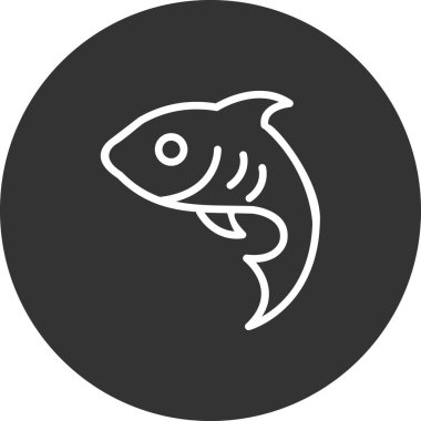 Balık. Web simgesi basit illüstrasyon
