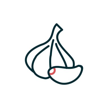 Sarımsak ikonu vektör illüstrasyonu