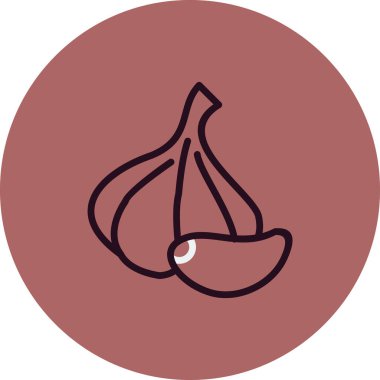 Sarımsak ikonu vektör illüstrasyonu