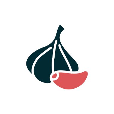 Sarımsak ikonu vektör illüstrasyonu