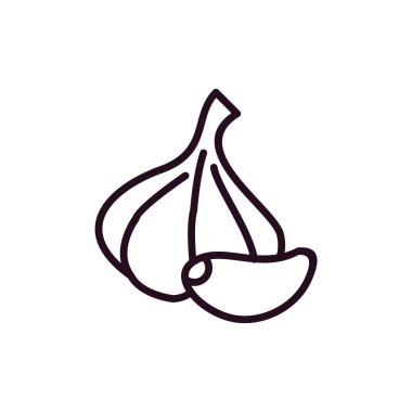 Sarımsak ikonu vektör illüstrasyonu