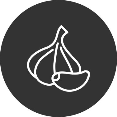 Sarımsak ikonu vektör illüstrasyonu