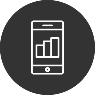 Ağ için beyaz arkaplanda akıllı telefon vektörü izole edilmiş büyüme simgesi 