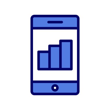 Ağ için beyaz arkaplanda akıllı telefon vektörü izole edilmiş büyüme simgesi 