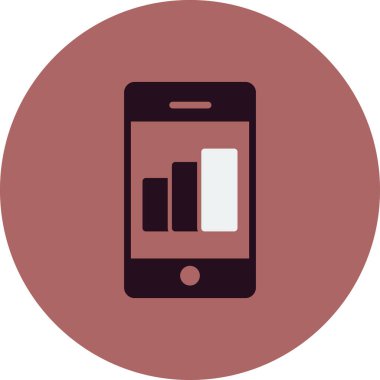 Ağ için beyaz arkaplanda akıllı telefon vektörü izole edilmiş büyüme simgesi 