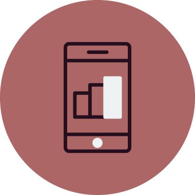 Ağ için beyaz arkaplanda akıllı telefon vektörü izole edilmiş büyüme simgesi 