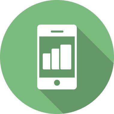 Ağ için beyaz arkaplanda akıllı telefon vektörü izole edilmiş büyüme simgesi 