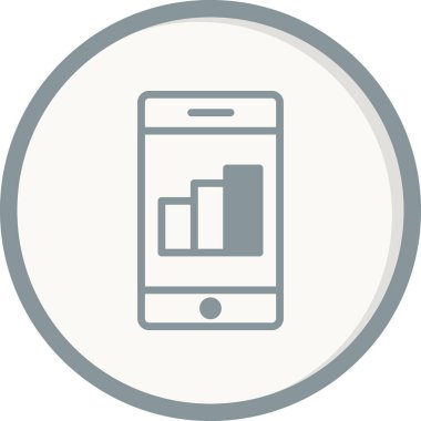 Ağ için beyaz arkaplanda akıllı telefon vektörü izole edilmiş büyüme simgesi 