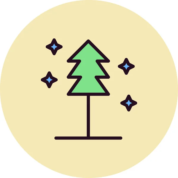 Weihnachtsbaum Ikone Vektor Illustration — Stockvektor