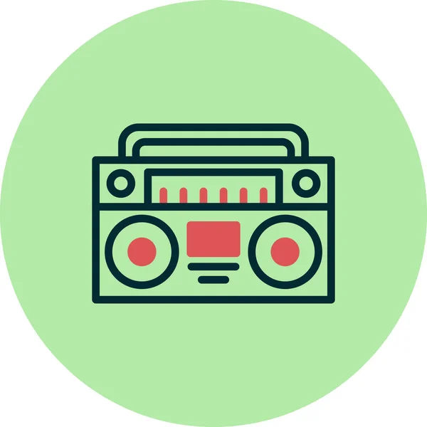 Nastro Radio Icona Vettoriale Illustrazione Design — Vettoriale Stock
