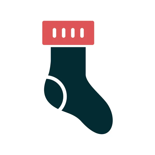 Vánoční Ponožky Ploché Ikony — Stockový vektor
