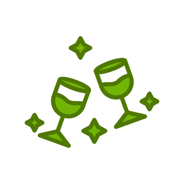Verres Champagne Illustration Vectorielle — Image vectorielle