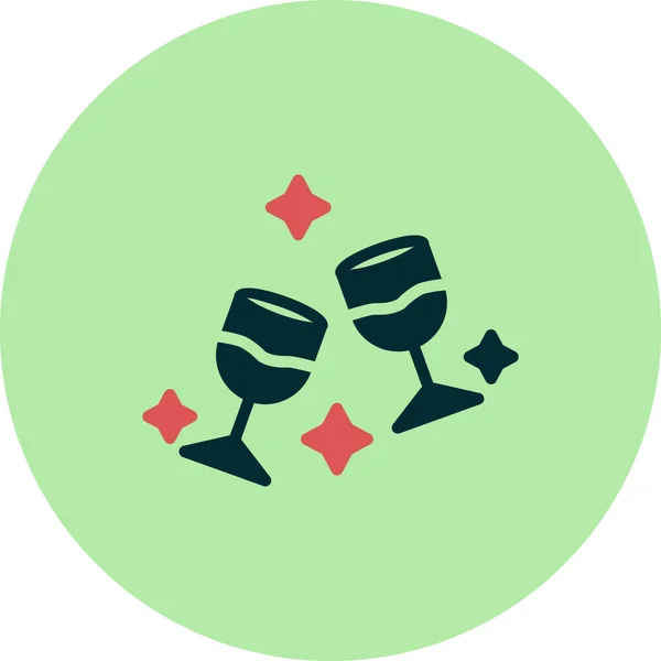 Verres Champagne Illustration Vectorielle — Image vectorielle