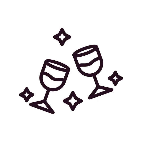 Champagne Glasses Vector Illustration — Stock Vector