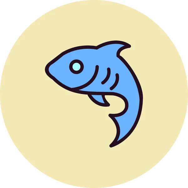 Icono Pescado Vector Ilustración — Vector de stock