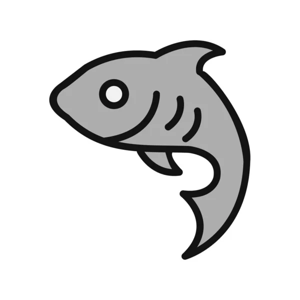Icono Pescado Vector Ilustración — Vector de stock