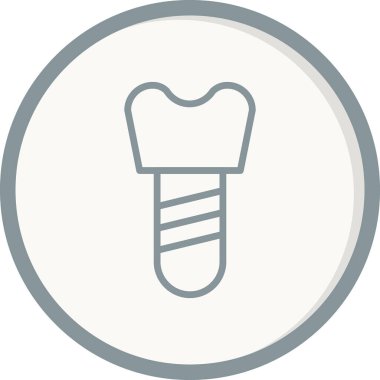 diş implantı simgesi, vektör illüstrasyonu