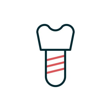 diş implantı simgesi, vektör illüstrasyonu