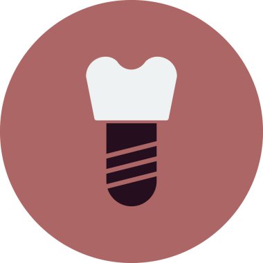 diş implantı simgesi, vektör illüstrasyonu