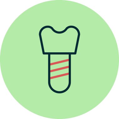 diş implantı simgesi, vektör illüstrasyonu