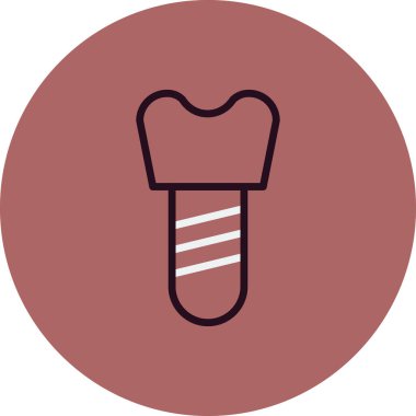 diş implantı simgesi, vektör illüstrasyonu